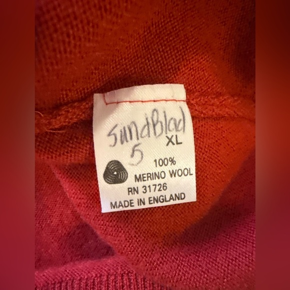 Vintage Byford V Neck Sweater Men XL Red Pullover Casual Jumper Travel Real Wool - Picture 6 of 16